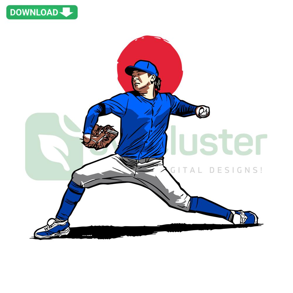 Shōta Imanaga Chicago Cubs SVG Design: Baseball Player Craft Patterns, Digital Download for Cricut & Silhouette.