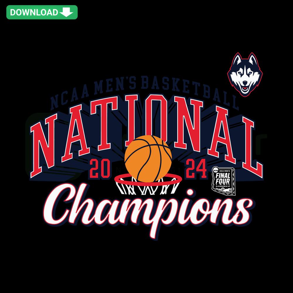 NCAA Men's Basketball UConn Huskies Net National Champions SVG Design, DIY Crafting Templates for Cutting Machines