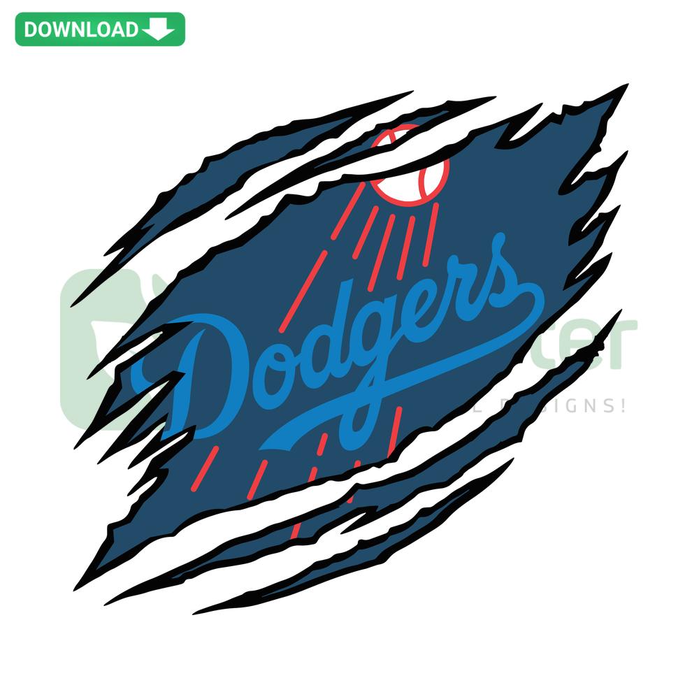 Los Angeles Dodgers Claw Logo SVG, modern home decor design featuring bold claw marks & team logo, perfect for fans, SVG download