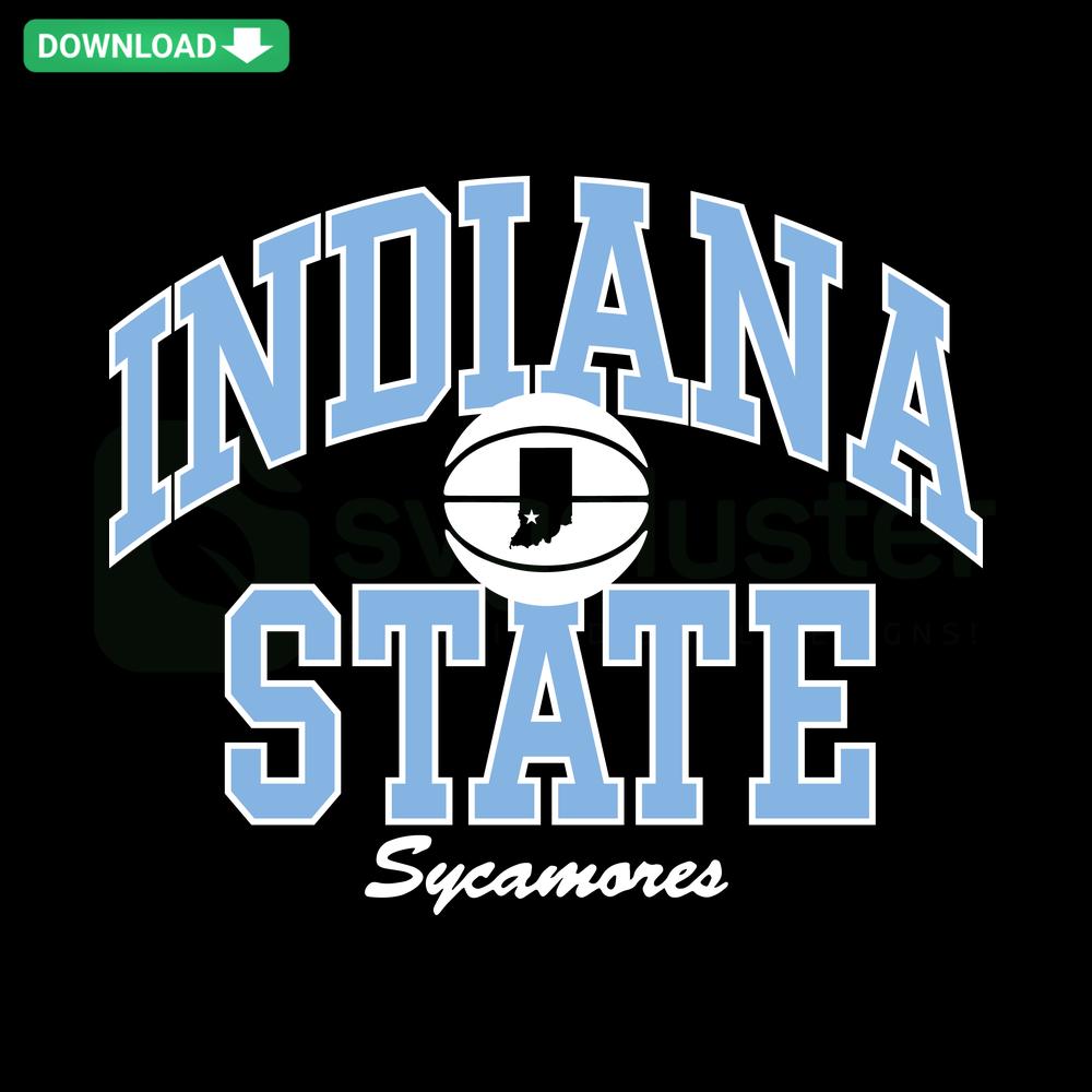 Indiana State Sycamores Basketball Retro SVG, vintage hoop design, SVG design resources for graphic designers, sports template.
