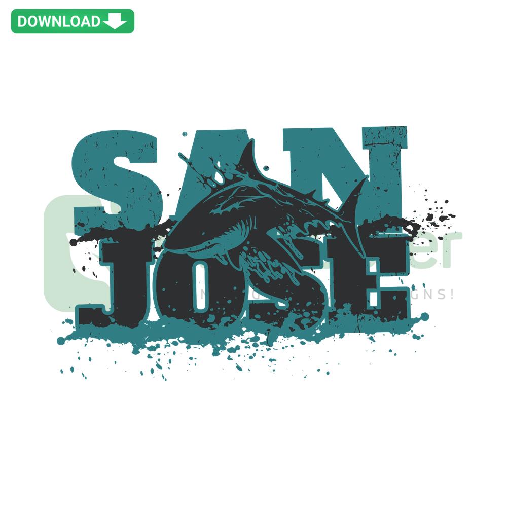 San Jose Sharks Retro Logo SVG, NHL Hockey Team Design for Cricut, Silhouette, Digital Download, Vintage Style Graphic.