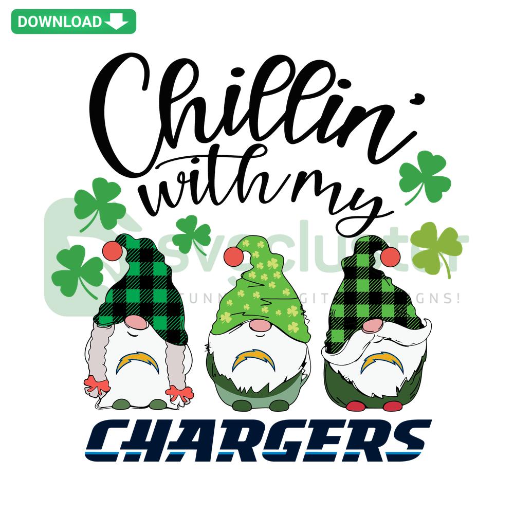 SVG design featuring Chillin With My Chargers text, ideal for Cricut. Perfect digital download for electronic sports fans.