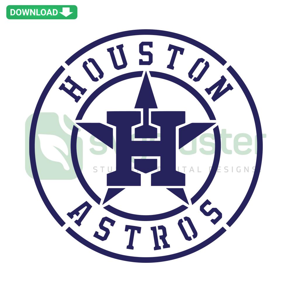 Houston Astros Baseball Circle Text Logo SVG, blue-orange circular emblem with team name, SVG Design Resources for sports graphics.