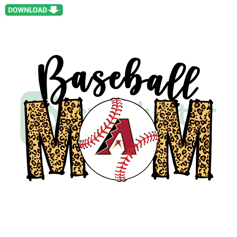 Arizona Diamondbacks Baseball Mom SVG design, featuring team colors and baseball elements for premium SVG files for designers.
