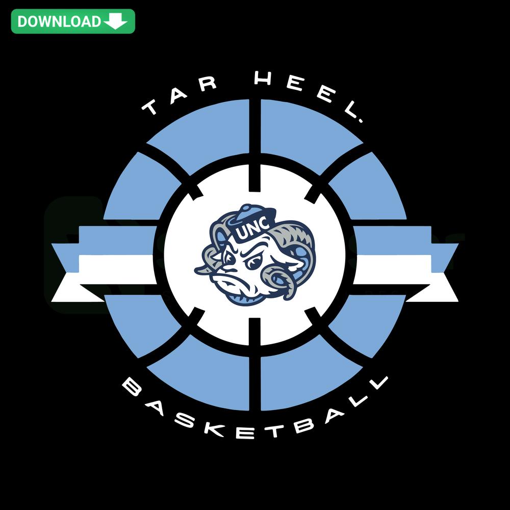 Tar Heels Basketball Classic Circle SVG for Cricut, NCAA SVG Templates, Digital Download, University Sports Logo Design