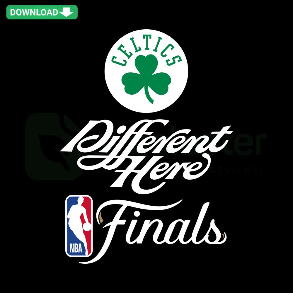 Boston Celtics SVG design featuring Different Here The Final Round for card templates, perfect for basketball-themed projects.