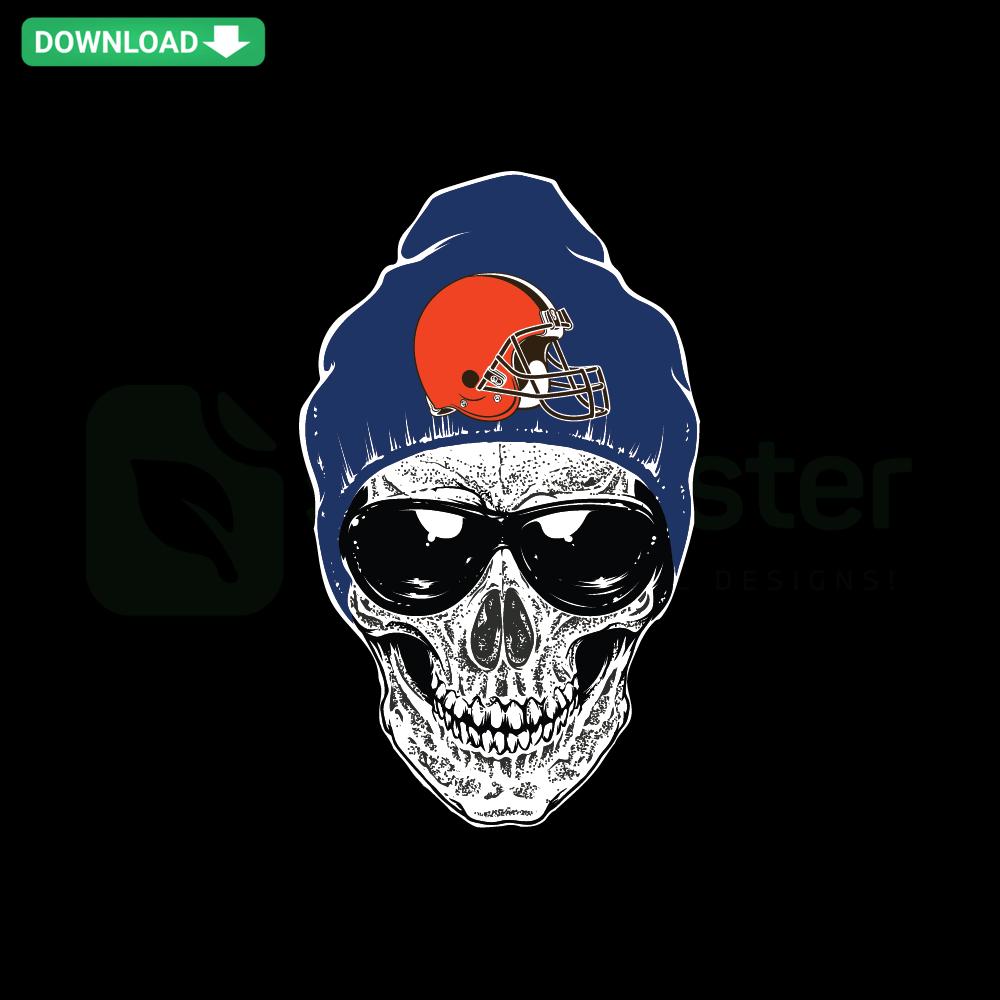 Cleveland Browns Skull SVG Cricut Digital Download - Unique Football SVG File Collection for DIY Crafts and Merchandise