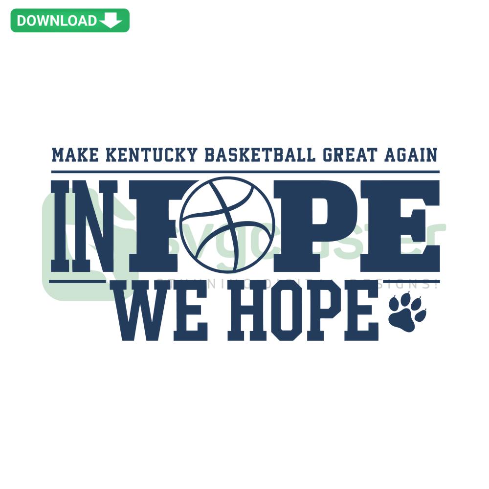Blue and white Kentucky basketball SVG with In Pope We Hope for digital download, perfect for commercial use.