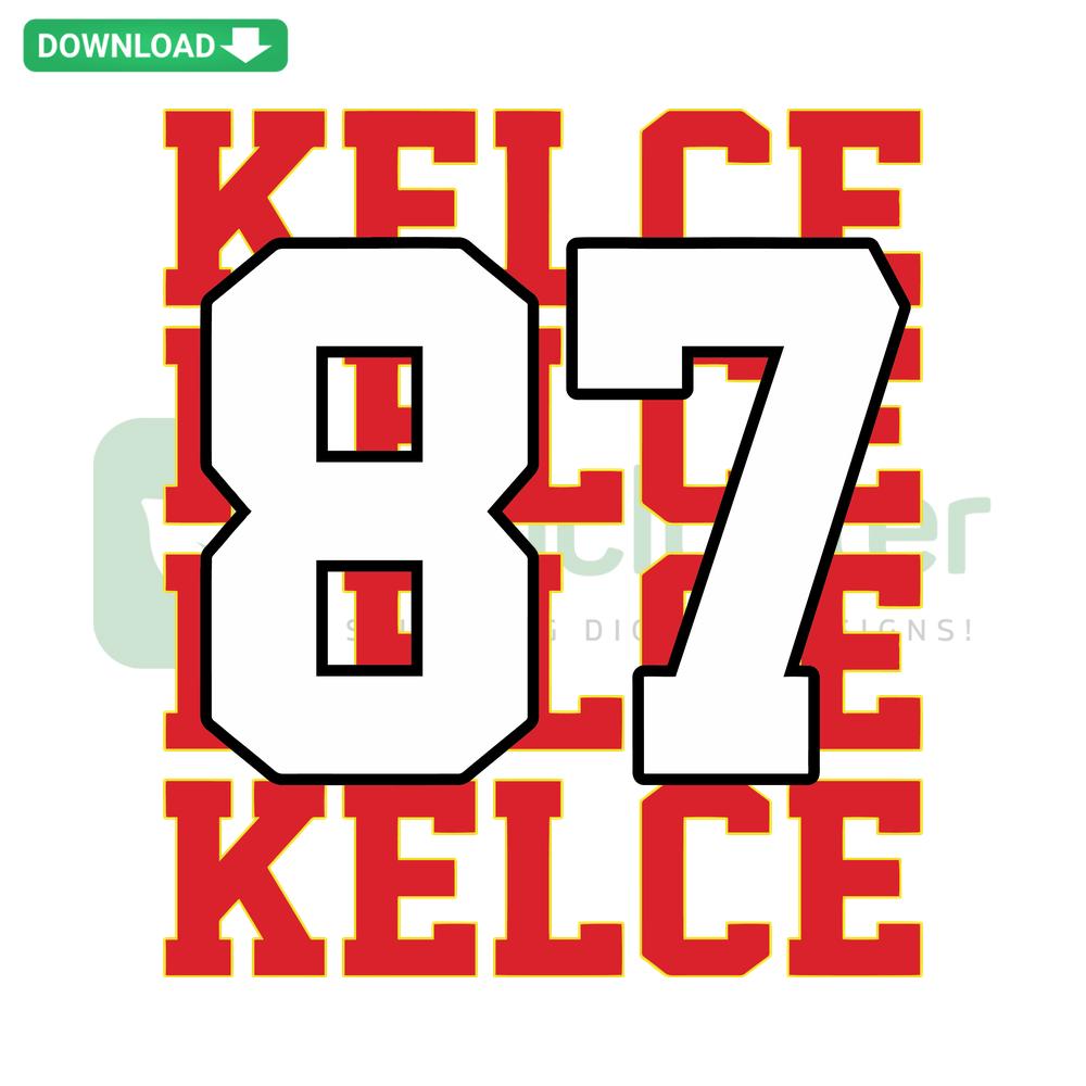 Vintage Kelce 87 Travis Kelce Football SVG, Cricut Ready, Kansas City Chiefs, Retro Design, Editable Download File