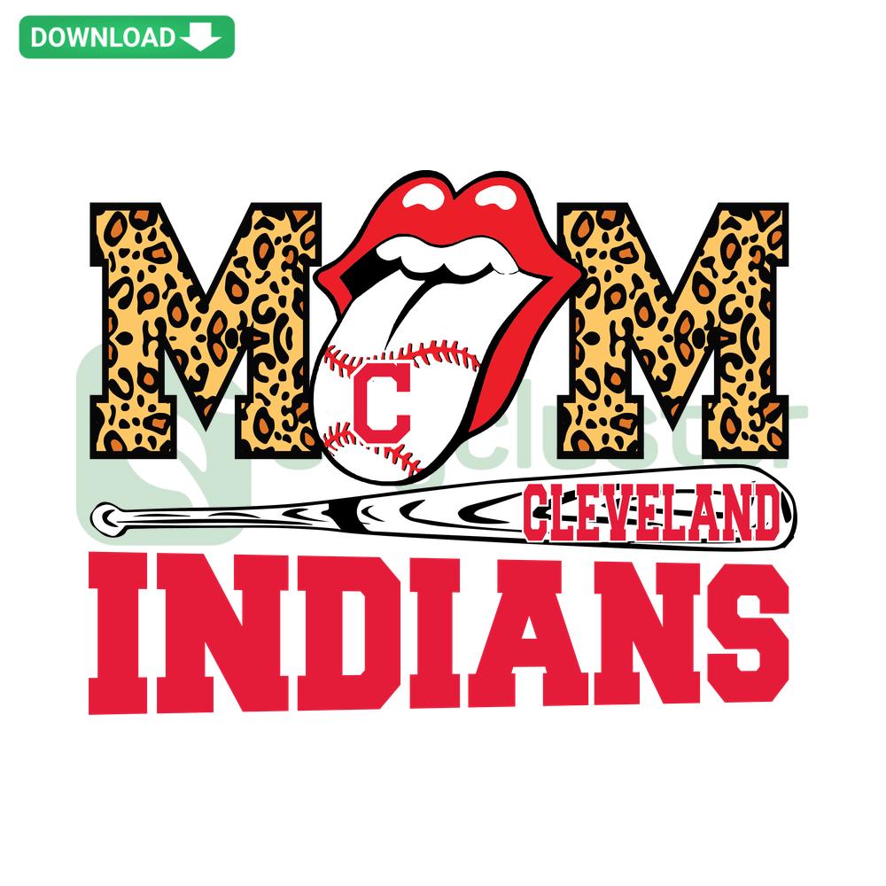 Cleveland Indians Mom Baseball SVG Design, digital download, features iconic team logo, perfect for baseball moms, SVGCluster asset.