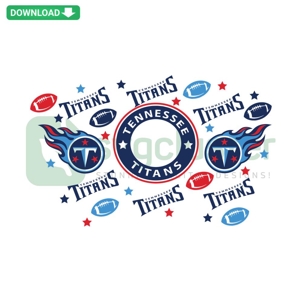 Tennessee Titans Starbucks Wrap SVG Digital Download, featuring team logo and motifs, perfect for crafting and DIY projects.
