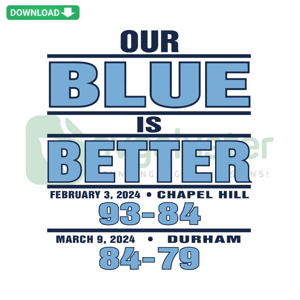 North Carolina Tar Heels NCAA SVG with Our Blue Is Better text; SVG cut files for fans and crafters.