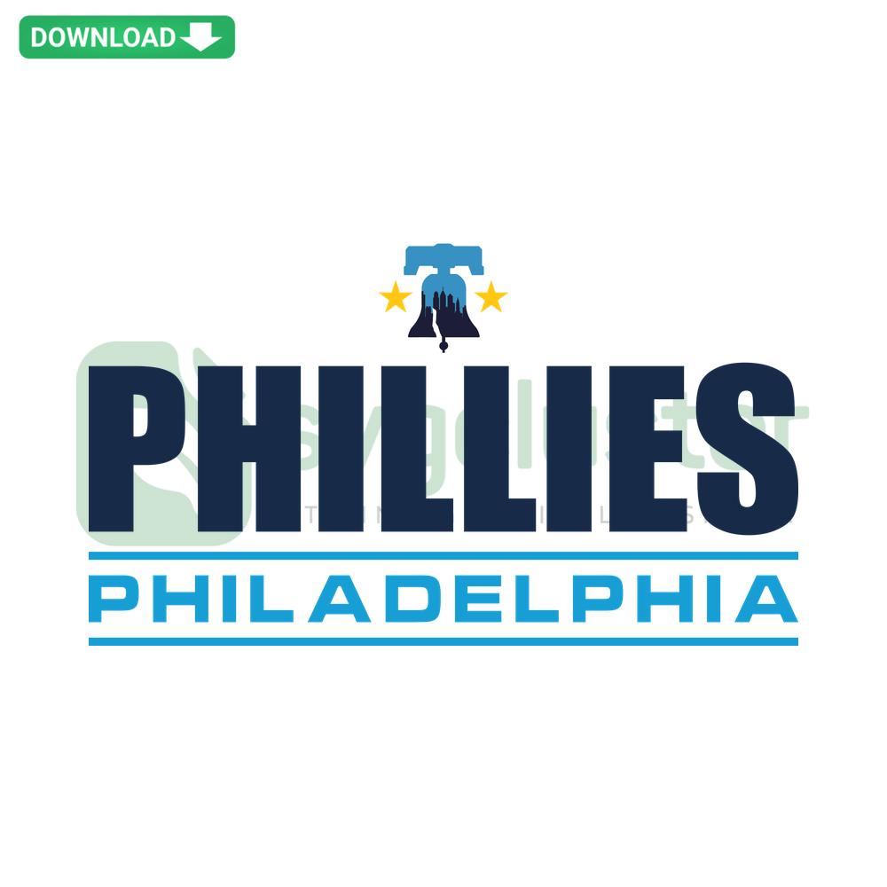 Vintage Philadelphia Phillies Liberty Bell Baseball SVG Design, SVG Design Resources, Retro Phillies Logo, Digital Clipart