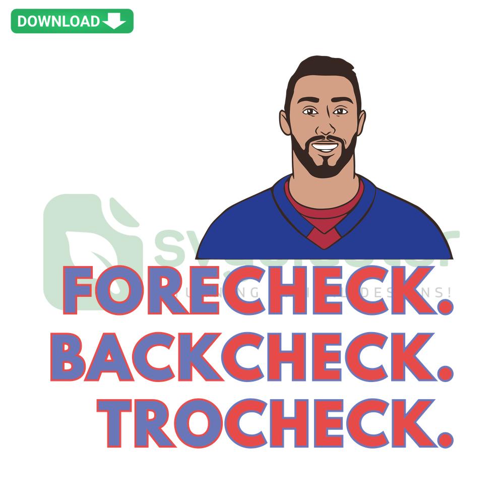 Forecheck Backcheck Trocheck NY Rangers SVG, Premium Hockey Graphic, Vector Art, Sports Logo Design, SVG Download.
