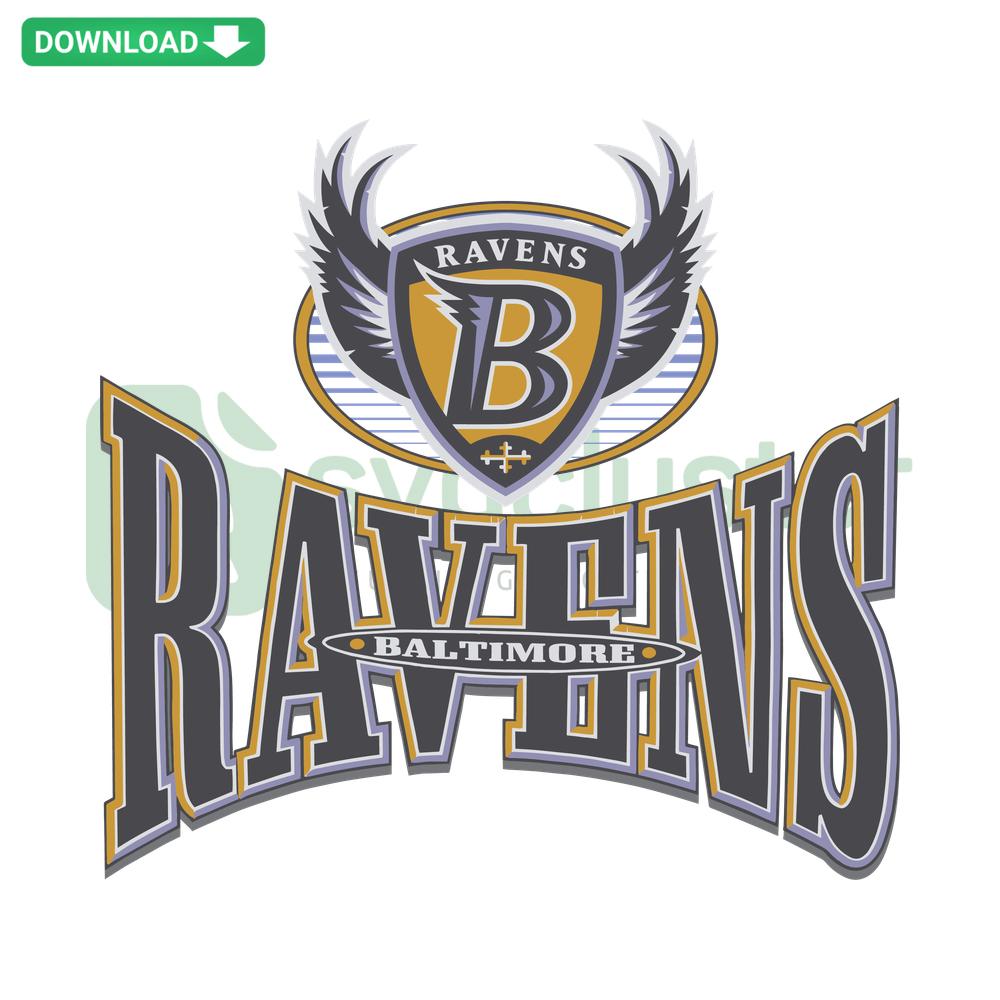 Vintage Baltimore Ravens Football SVG, intricate vector graphic design, perfect for digital download, sports fan vintage artwork.