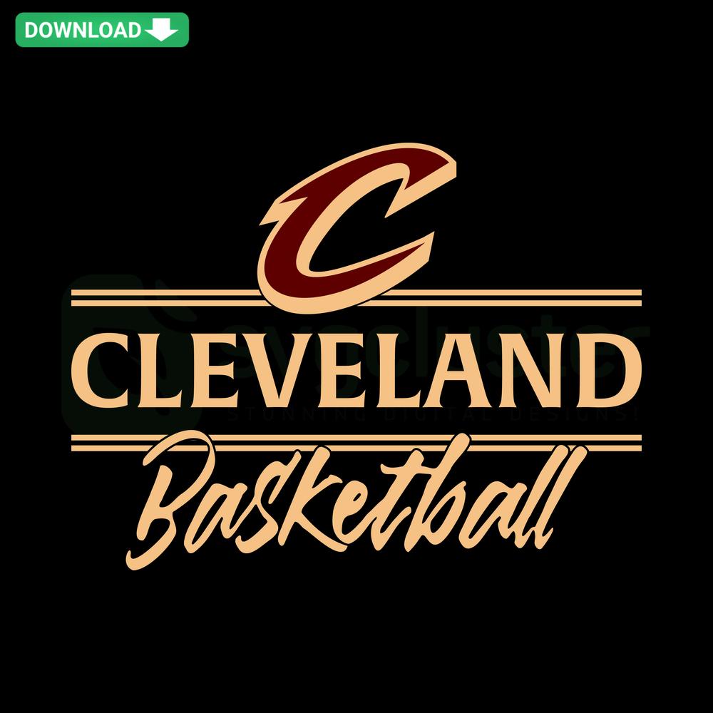 Retro Cleveland Cavaliers SVG Design, Vintage NBA Team Logo, Digital Vector Download for Creative Projects