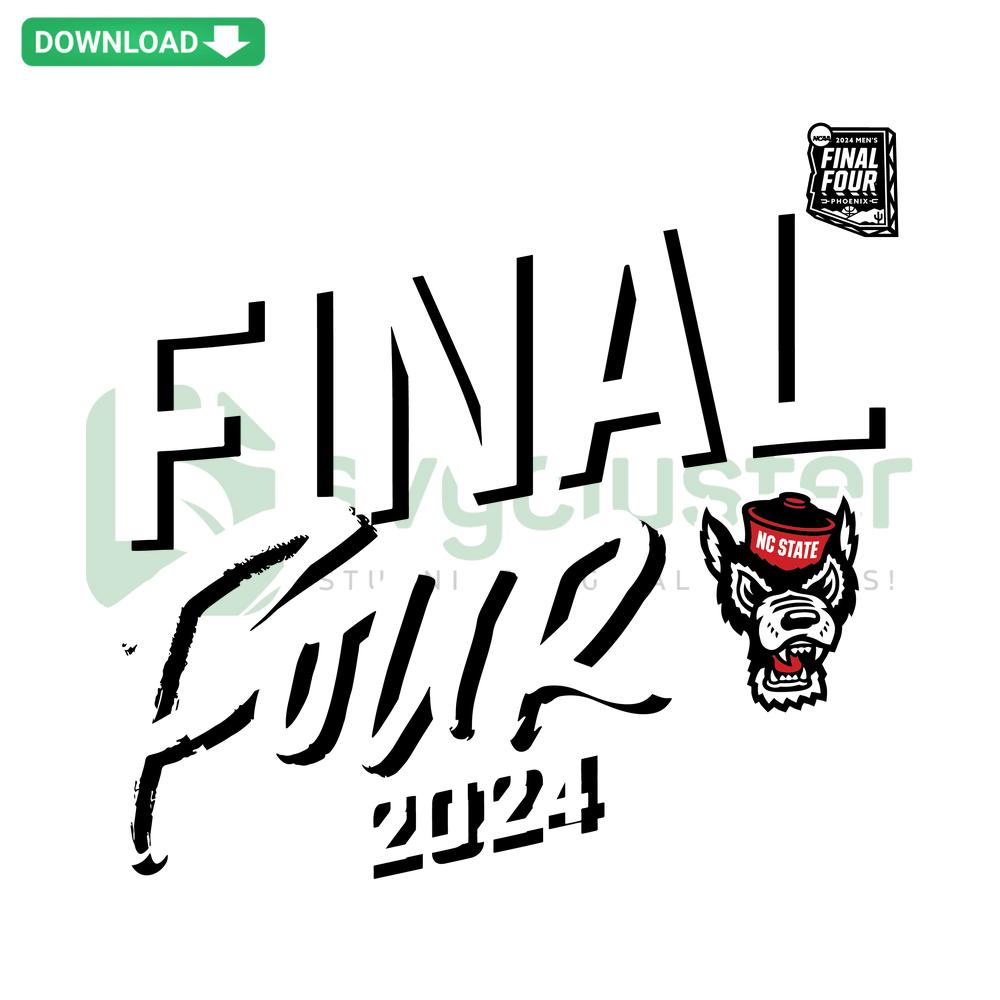 NCAA Mens Final Four 2024 NC State Wolfpack SVG logo, vibrant design, instant digital download, sports vector graphic