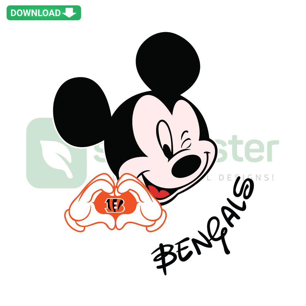 Mickey Mouse Bengals SVG Design: Cricut Digital Download, Printable Craft, Disney-inspired Cut File, Perfect for Bengals Fans