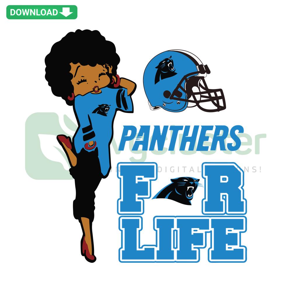 Carolina Panthers For Life SVG digital download featuring bold team logo and fan-inspired design. Unique SVG football art.