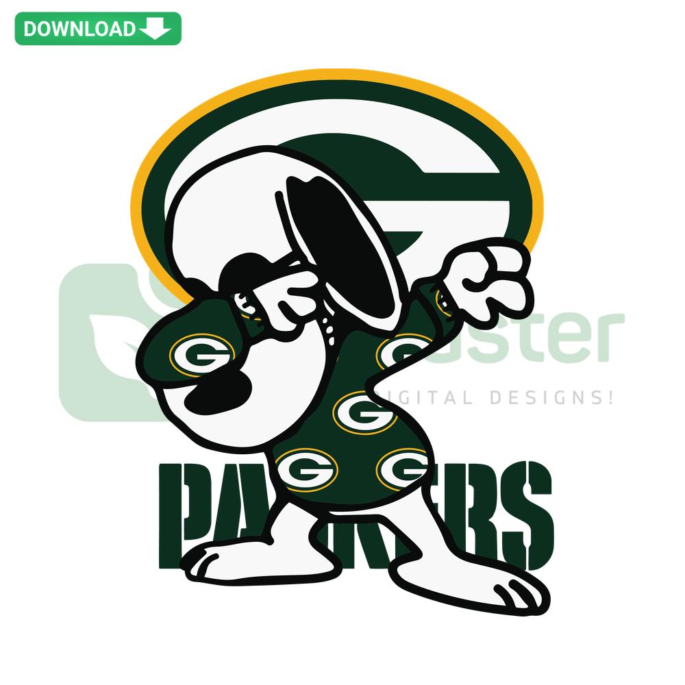 Packers Snoopy SVG, featuring Snoopy in Green Bay Packers gear, digital download, printable SVG design for crafting projects.