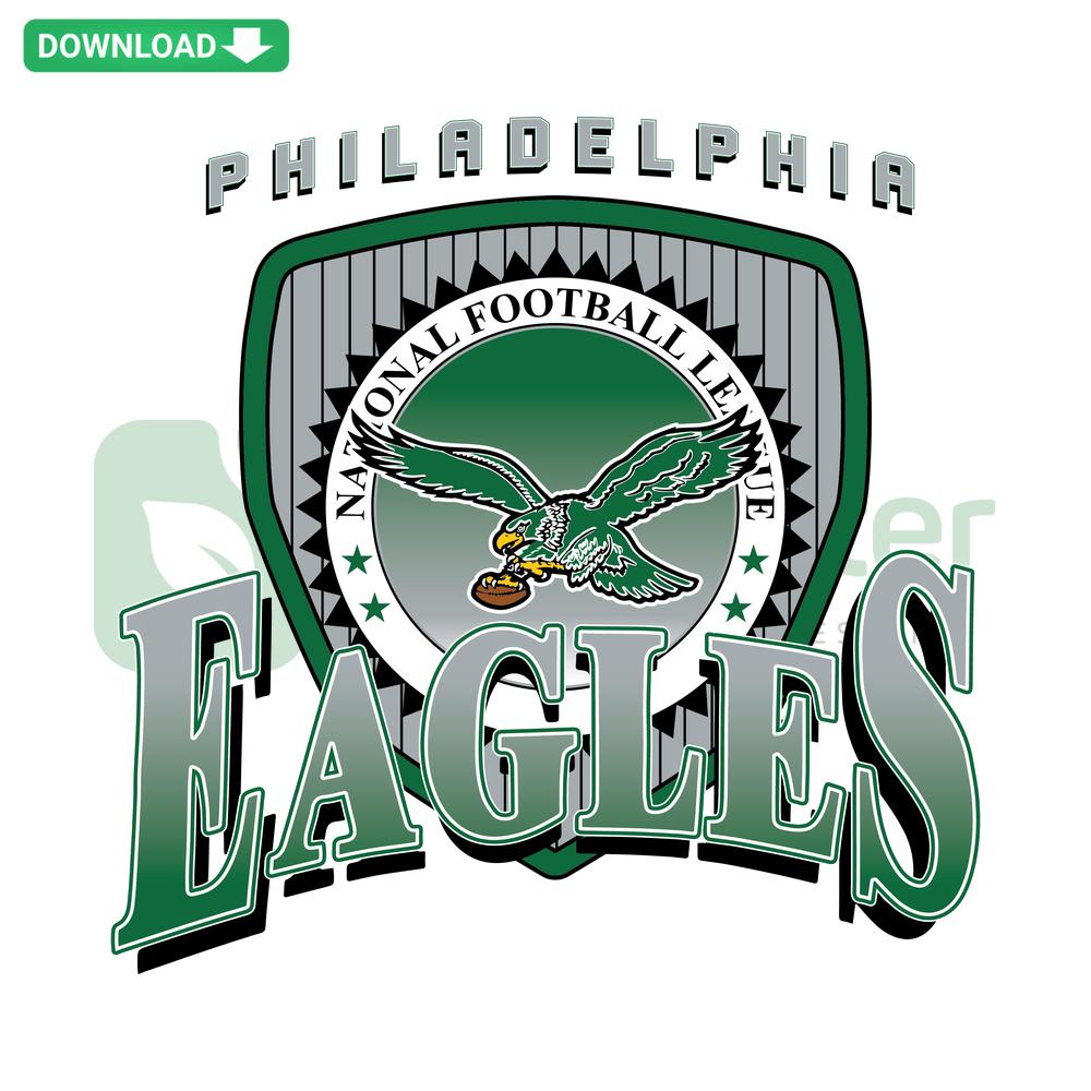 Vintage Philadelphia Eagles Football SVG, Instant Download for Cricut, Retro Eagles Logo, Green and Silver Design.