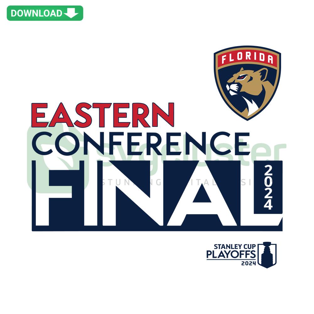 Florida Panthers 2024 Eastern Conference Finals SVG, unique graphic design, vibrant colors, digital download, hockey fan art.