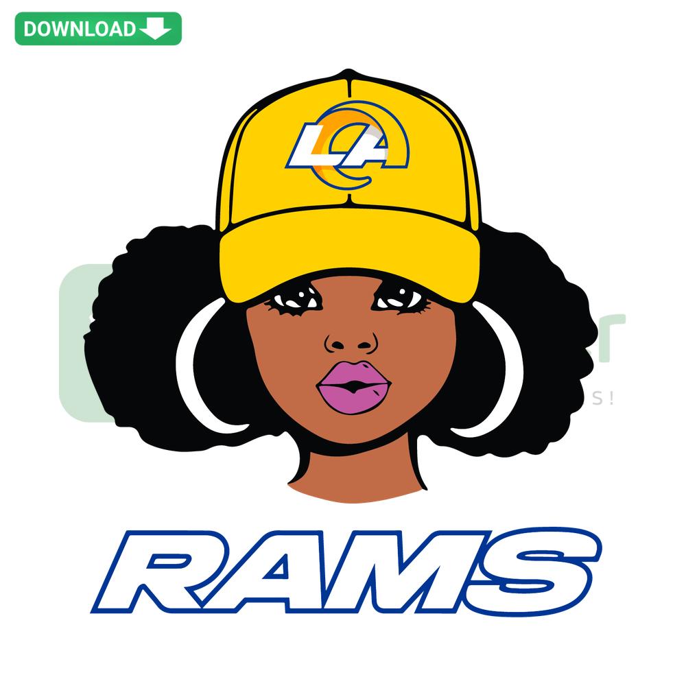 Los Angeles Rams Girl SVG Cricut Design: Cheerleading Girl with Rams Logo, Perfect for Custom Crafts, Cricut Cutting, NFL Fans