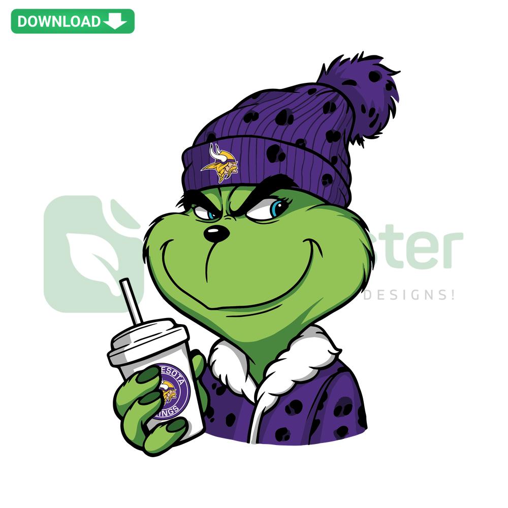 Grinch Minnesota Vikings Logo SVG, Christmas Vector Design, Festive NFL Team Emblem Download, Digital Graphic File