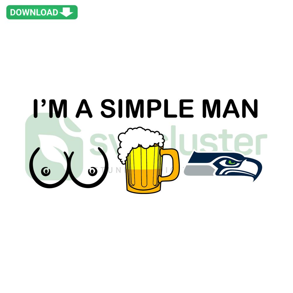 Seattle Seahawks SVG design featuring the phrase I Am Simple Man; a premium file for graphic designers.