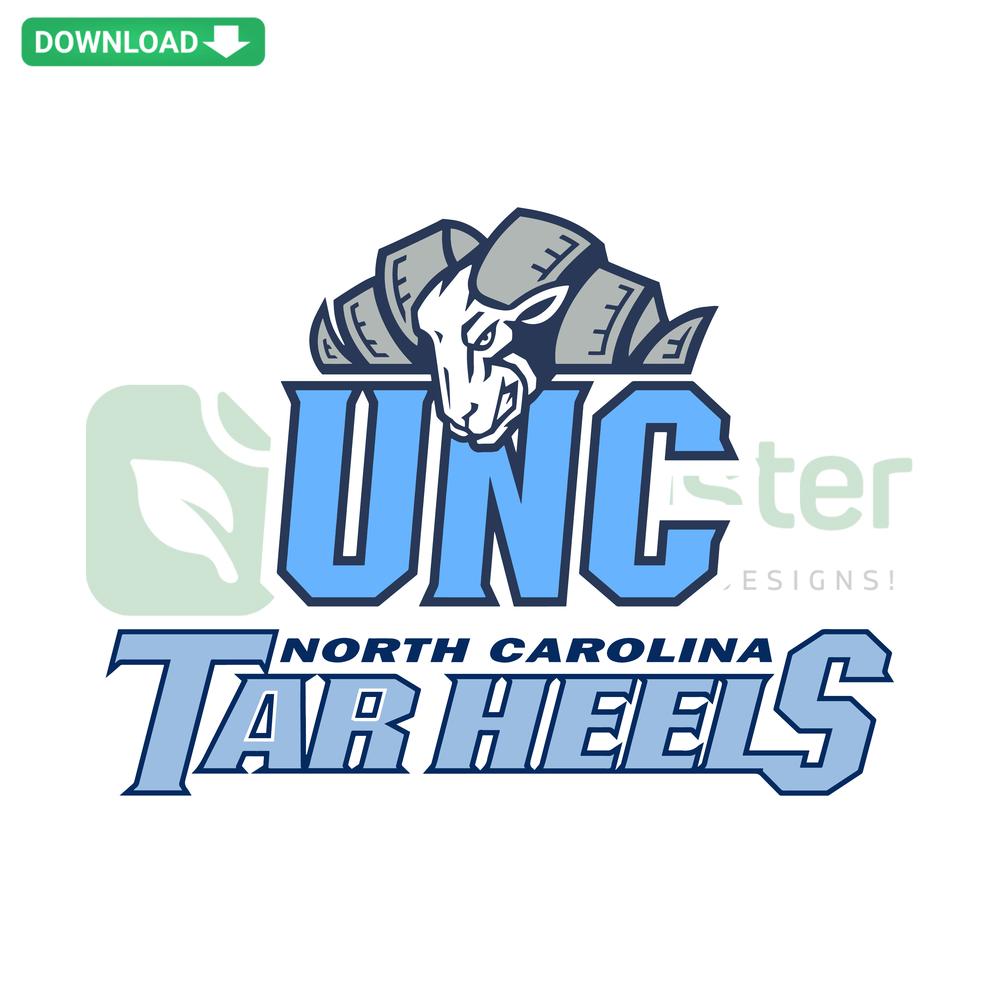 North Carolina Tar Heels SVG, Cricut Files; Logo in light blue for DIY projects, crafts, digital download.