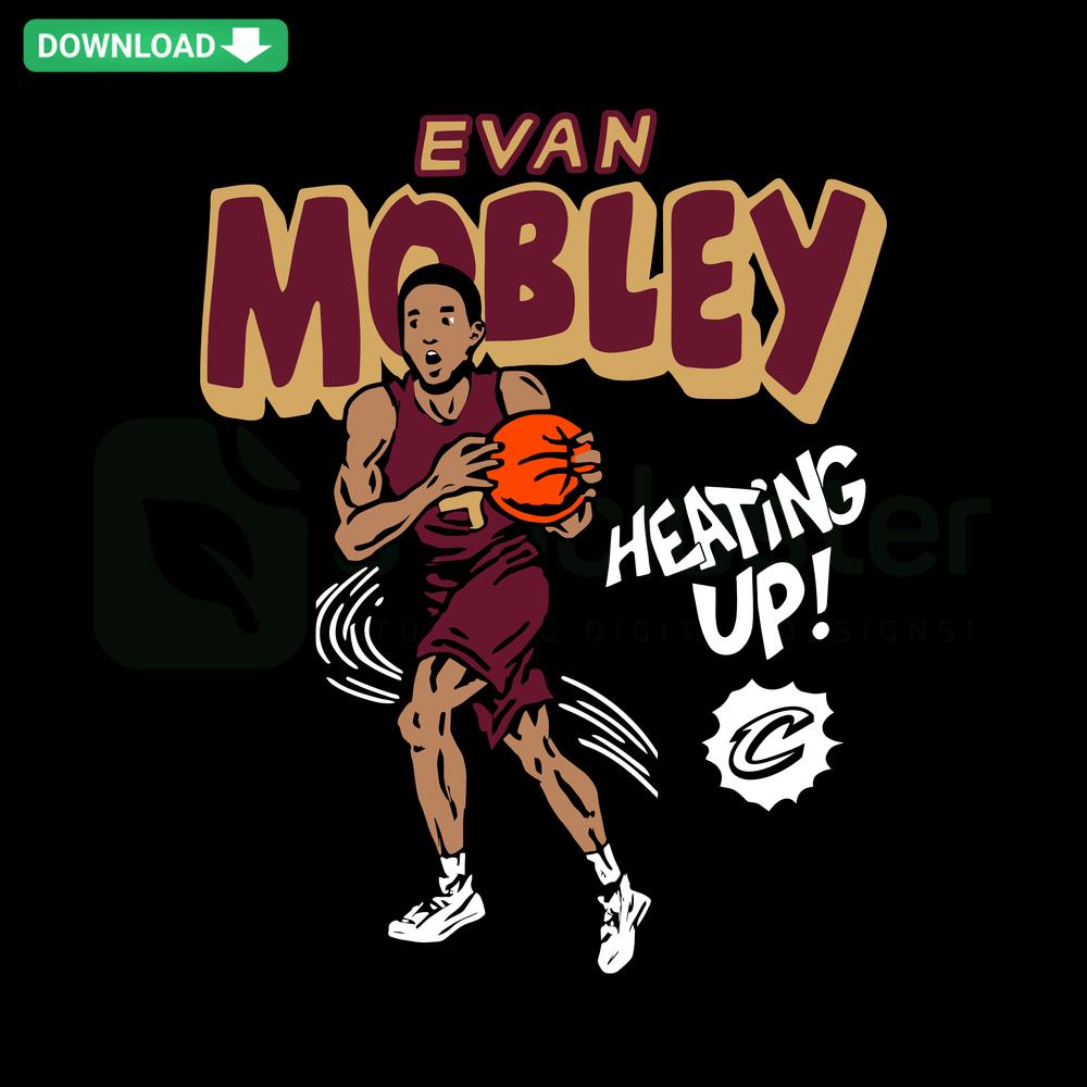 Evan Mobley Cleveland Cavaliers SVG: Stylized basketball design, digital download, perfect for fan art and craft projects.