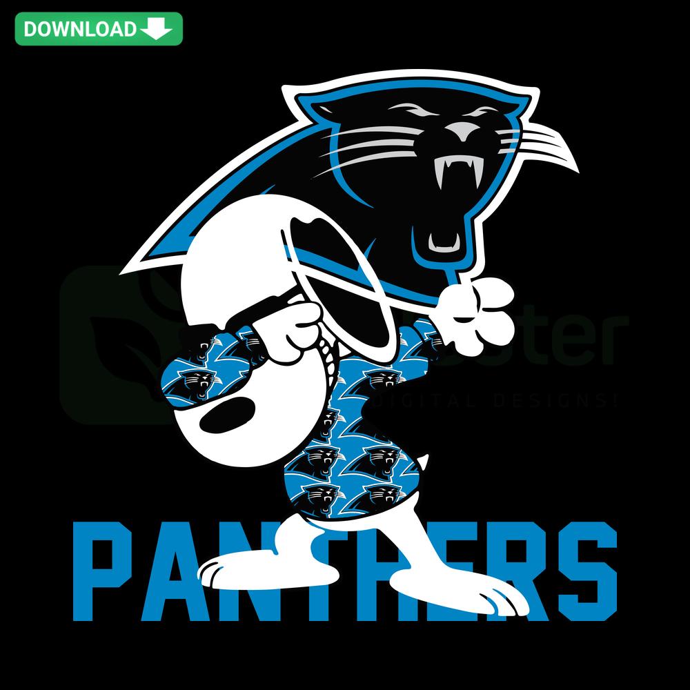 Snoppy Dabbing Panthers SVG Cricut Design, Instant Download, Cute Snoopy Graphic, Fun Dab Dance, Panthers Mascot Art, Digital File