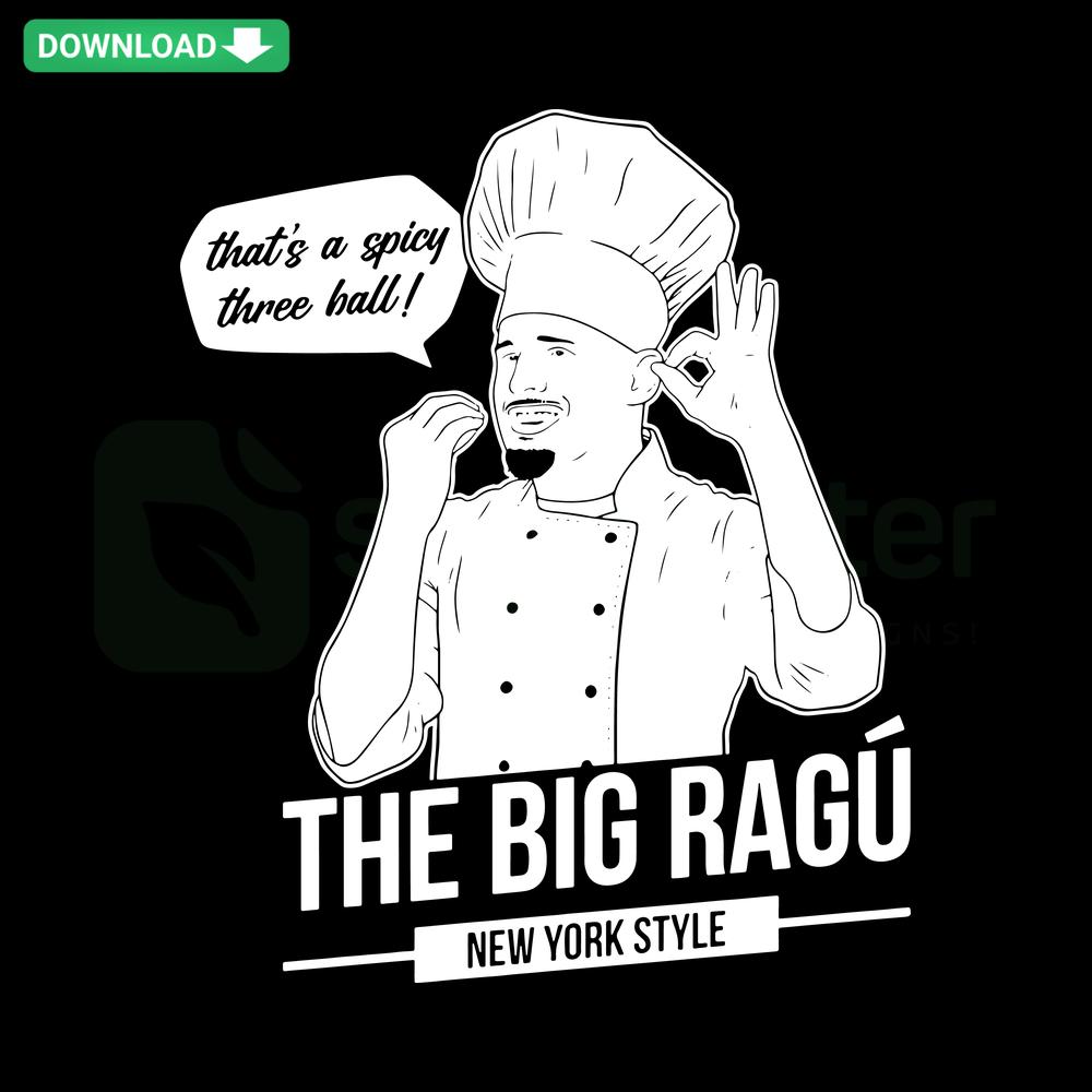 The Big Ragu NYC Knicks SVG featuring colorful spicy meatballs, perfect for scrapbooking; ideal for Knicks fans.