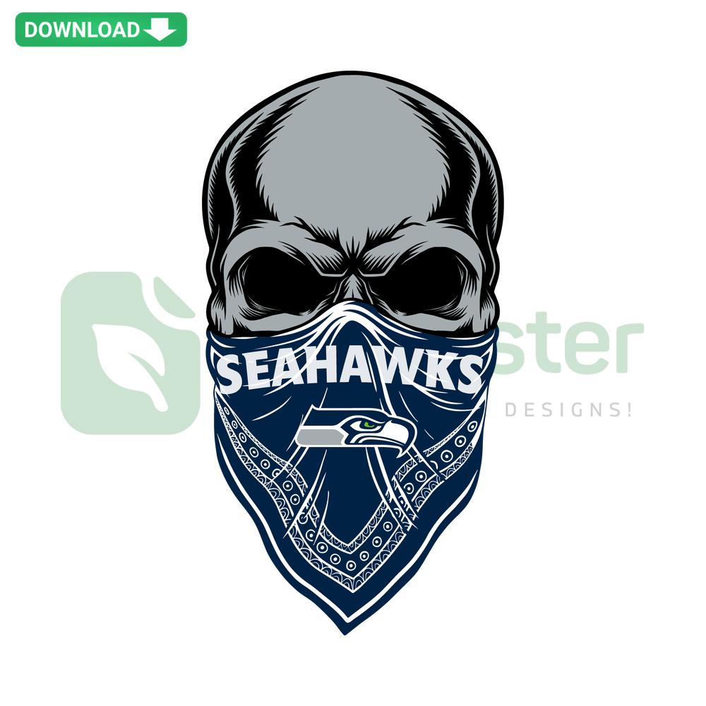 Seattle Seahawks Skull SVG Design, NFL Cut File, Unique Digital Download for Cricut or Silhouette, Sports-Themed Crafting