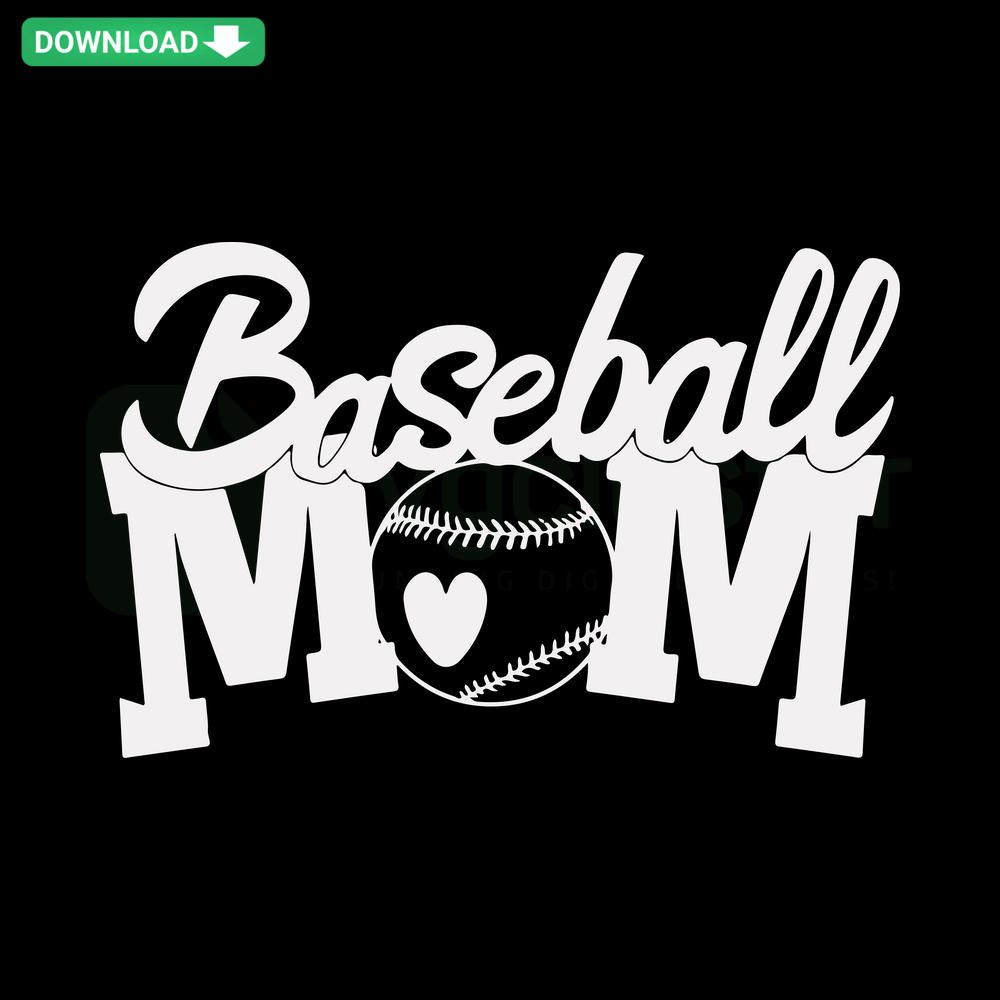 Baseball Mom SVG Design - Free Digital Download for Crafts & DIY Projects, Perfect for Mother's Day or Sports-Themed Creations.