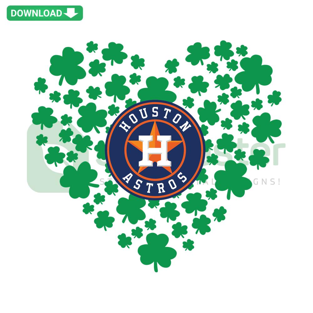 Clover Leaf St Patrick's Day Houston Astros SVG, festive green patterns for craft projects.