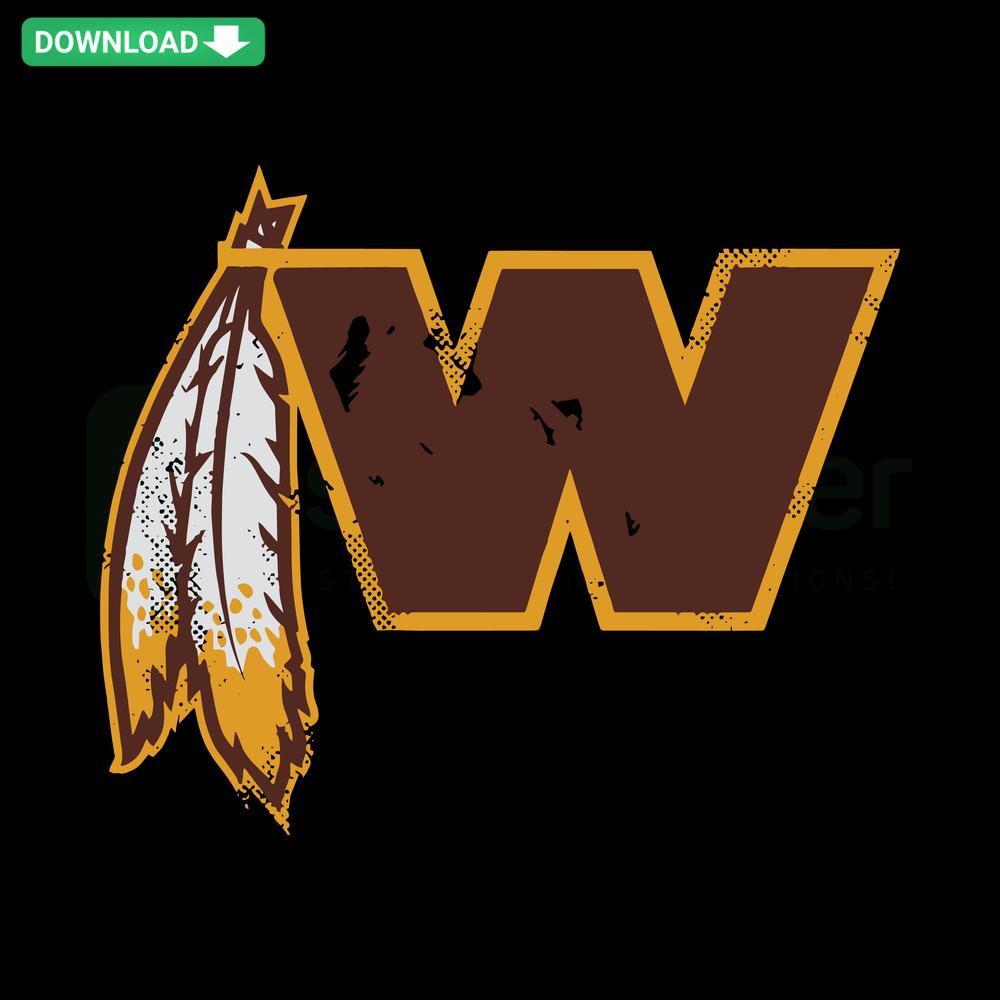 Washington Football Feather SVG, NFL SVG Download, Printable Craft Design, Sport Team Logo, Digital Cricut Cutting File
