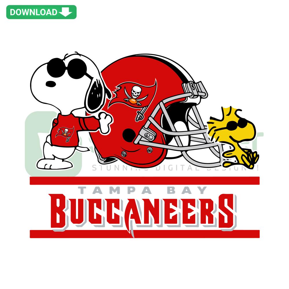 Snoopy in Tampa Bay Buccaneers gear SVG, NFL team logo, Editable SVG files for crafts, sports fans digital download.