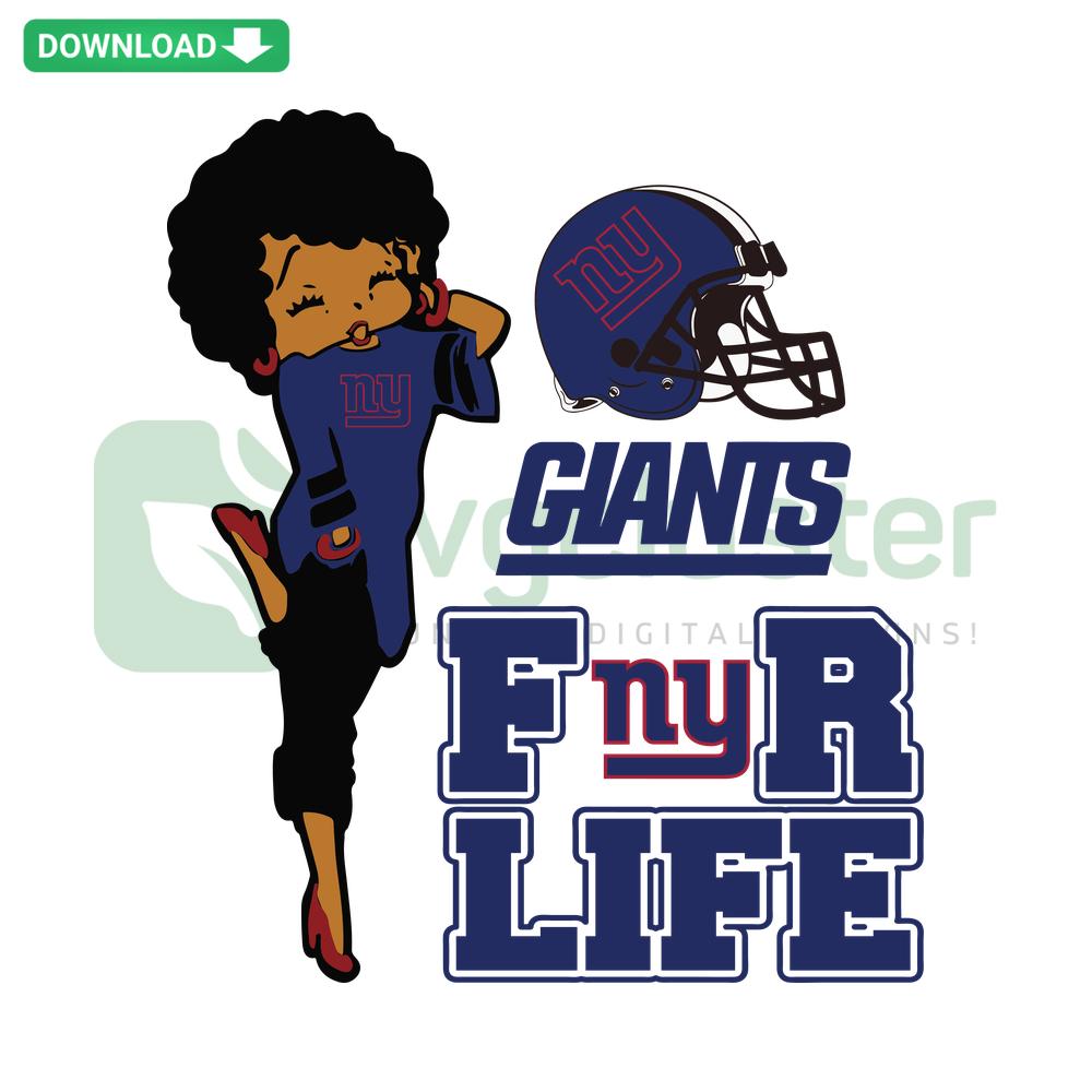 New York Giants helmet SVG design with Girl for Life text, ideal for fans. SVGCluster digital asset, football-themed graphic.