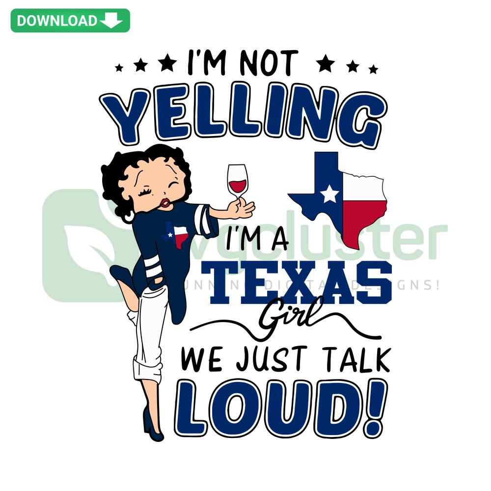 Betty Boop Texas Girl SVG: Bold design featuring Betty Boop with a Texas theme and humorous text, perfect for loud personality crafts.
