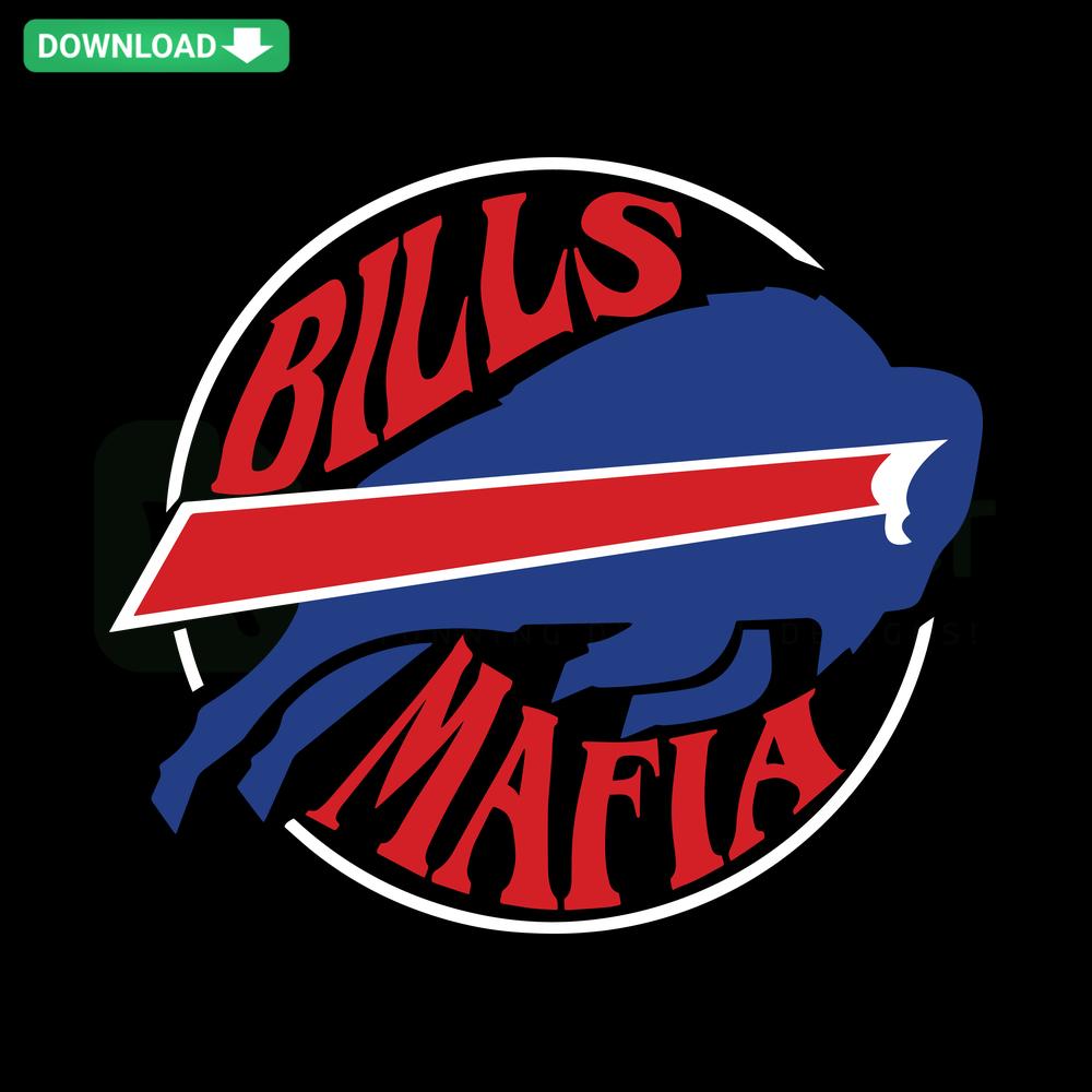Buffalo Bills Mafia NFL SVG design for Cricut, featuring bold text and football elements, ideal for scrapbooking projects.