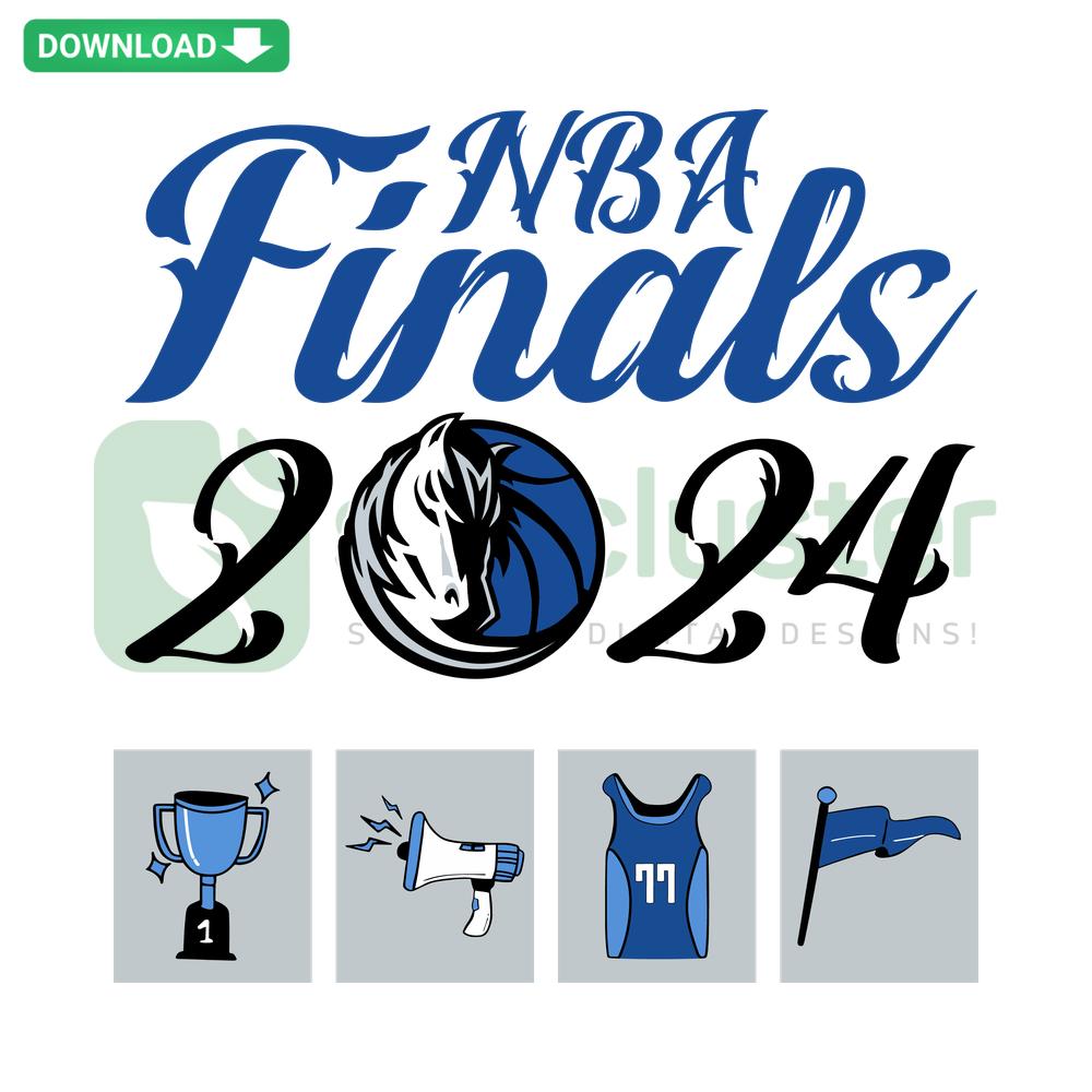 Retro 2024 NBA Finals Dallas Mavericks SVG design, perfect for printable crafts and vintage-themed sports merchandise.