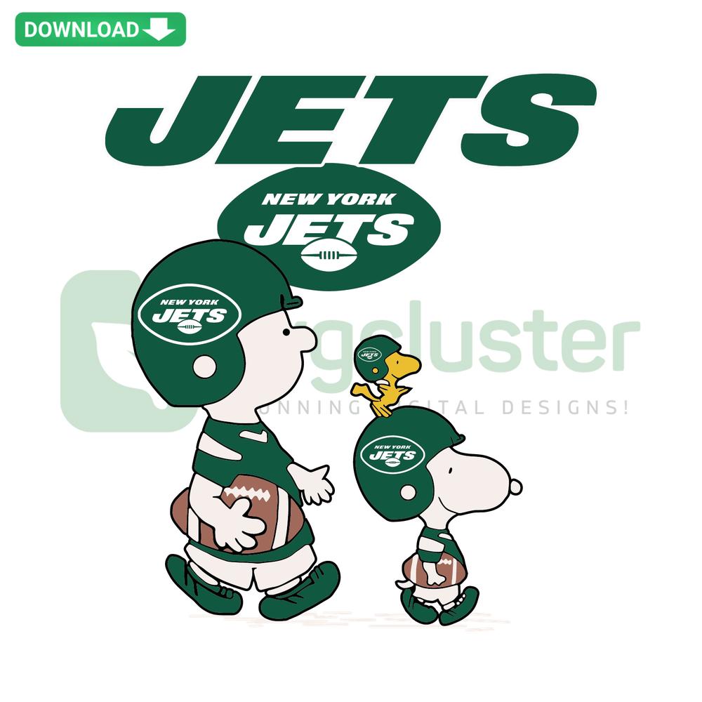 Snoopy Peanuts SVG: New York Jets logo craft pattern, perfect for personalized DIY projects and NFL-themed designs.