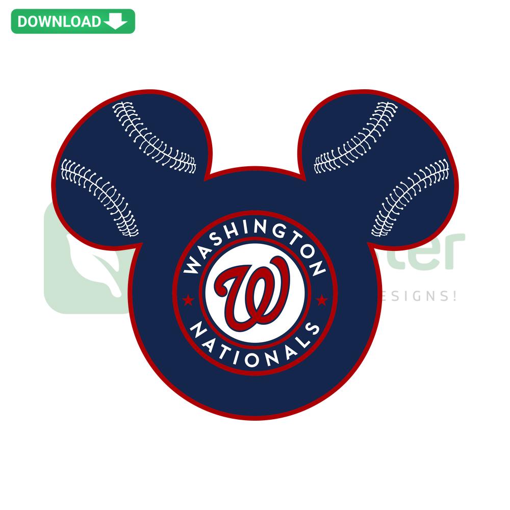 Washington Nationals Baseball Mickey Mouse SVG, vector design featuring iconic baseball team logo with Mickey Mouse character.