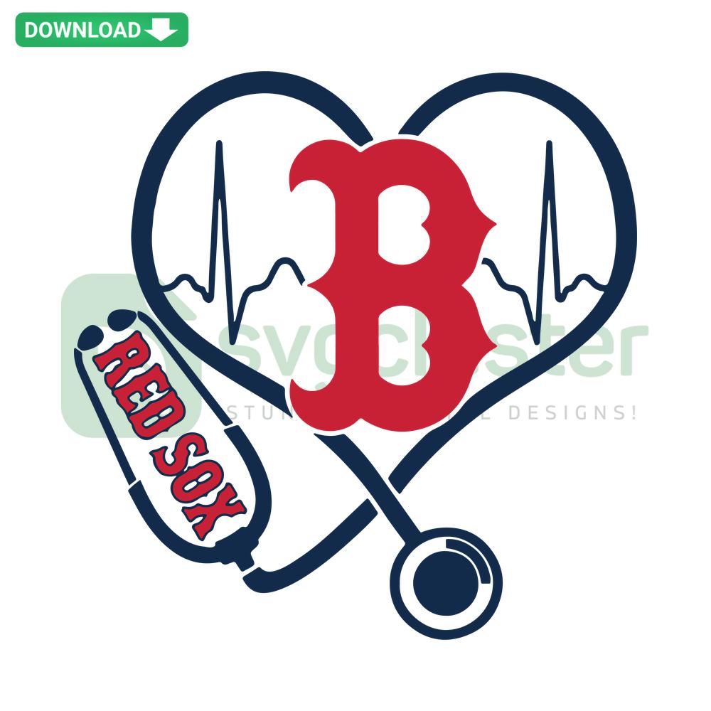 Boston Red Sox Nurse Baseball SVG Design, Premium SVG Files for Crafting, Customizable Baseball Themed Nurse Graphic