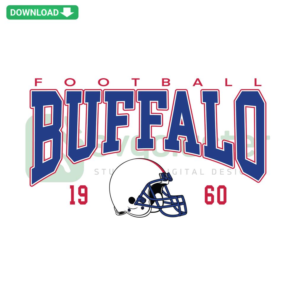 Buffalo Bills 1960s vintage design SVG, digital download, NFL football craft design, printable retro team logo graphic.