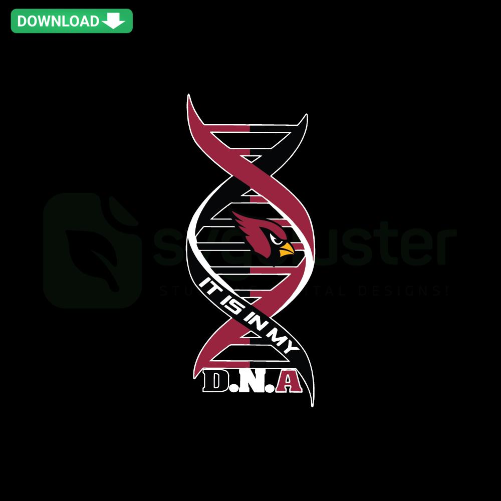 Arizona Cardinals DNA SVG file: Bold red and white Cardinals logo interwoven in DNA helix, perfect for Cricut design projects.