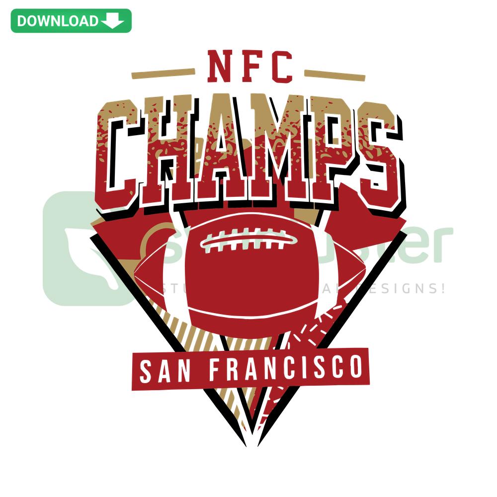Retro NFC Champs San Francisco Football SVG featuring vintage helmet design, perfect for crafts and digital projects.