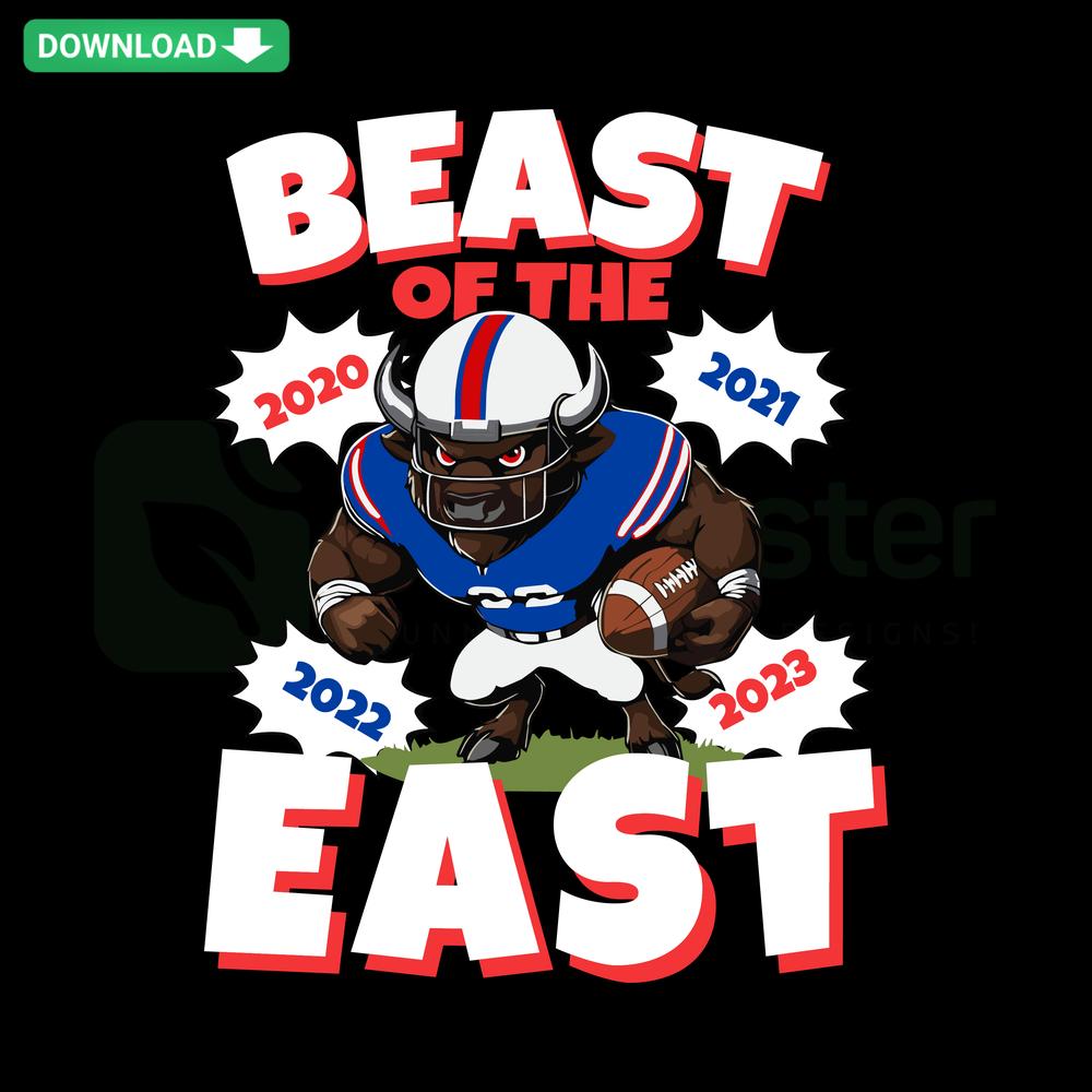 Buffalo Bills SVG Design: Beast Of The East Football Graphic, Digital Download, Ideal for Sports Crafts, SVG Design Resources.