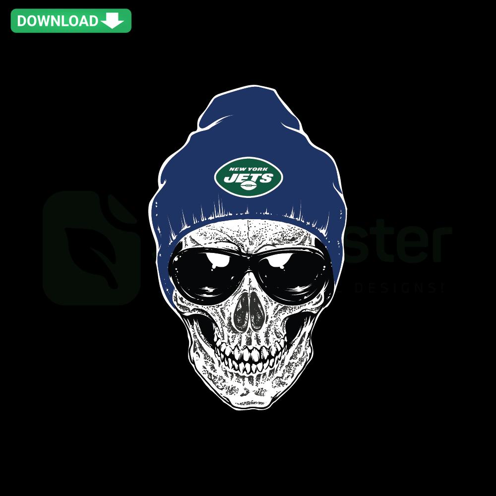 Stylish Skull New York Jets SVG for Cricut; perfect digital design resource for sports fans and creatives. Instant download.